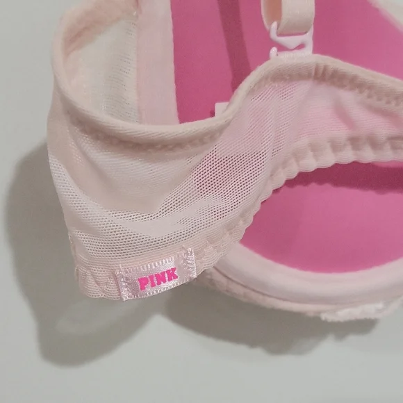 PINK Victoria's Secret Lace Push Up Underwire Bra - Light Pink - Picture 4 of 11